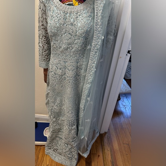 Traditional Indian Bollywood Designer Wedding Bridal Long Sleeve Dress size:36 - Picture 7 of 7